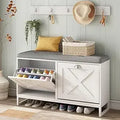 Ljojo™ Entryway Shoe Cabinet with Flip Drawers, Coat Rack & Storage Bench
