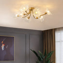 Luxury Glass Chandelier Flower Pendant Lamp for Bedroom Hallway Living Room by Ljojo