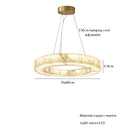 Alabaster Round Marble Chandelier: Luxury LED Hanging Lamps for Living Room by Ljojo