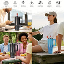 Ljojo 40oz Tumbler with Handle & Straw - Double Wall Vacuum Insulated Stainless Steel Cup