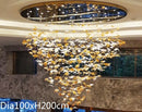 Ljojo Luxury Maple Leaf Crystal Chandelier Elegant Hotel Villa Lobby Art Decor Lighting