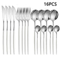 Ljojo 16-Piece Stainless Steel Tableware Set for Home, Hotel, and Restaurant