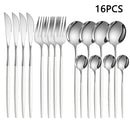 Ljojo 16-Piece Stainless Steel Tableware Set for Home, Hotel, and Restaurant