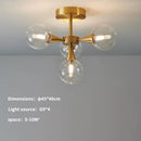 Ljojo LED Copper Glass Ball Ceiling Chandeliers for Modern Home Decor