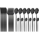 Ljojo 24pcs Stainless Steel Cutlery Set Fork Teaspoon Knife Silverware Flatware