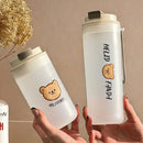 Ljojo 550ml Water Bottle - Sporty Portable Clear Cup with Rope