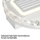 Ljojo 19.7Crystal LED Ceiling Fan with Light Chandelier, Dimmable, Remote Control