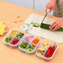 Ljojo 4 Grids Refrigerator Food Storage Box Kitchen Organizer