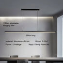 Ljojo Black Aluminum Hanging Lamp Modern LED Square Pendant Light for Home Loft Decor