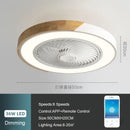 Ljojo 52CM Green Wood Ceiling Fan Light With Remote Control for Bedroom Dining Room