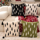 Embroidered Christmas Tree Cushion Cover Set for Festive Home Decor by Ljojo