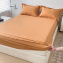 Ljojo 100% Cotton Fitted Sheet & Pillowcase Set, White, 180x200, 3Pcs