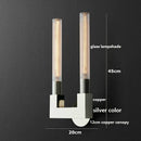 Ljojo Loft America Country LED Wall Lamp in Copper Glass for Bedroom, Living Room, Bathroom