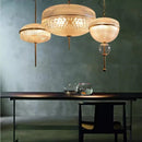 Champagne Glass Pendant Light Gold Metal Hanging Lamp for Dining Room by Ljojo