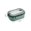 Ljojo 2-Layer Bento Lunch Box with Spoon & Fork, Leakproof Microwavable Food Container