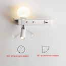 LED Wall Lamp with Switch USB Charging Modern Reading Sconce Light by Ljojo