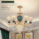LED Crystal Ceramic Retro Ceiling Chandelier European Style Luxury Lamp for Living Room by Ljojo