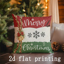 Ljojo Merry Christmas Poinsettia Greeting Pillow Cover for Sofa, Bedroom, Car