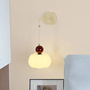 Cream Style Bedroom Bedside Pumpkin Wall Lamp Modern Minimalist LED Lighting by Ljojo