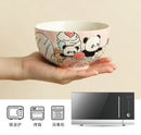 Ljojo 5-Inch Ceramic Panda Rice Bowl - Microwave Safe, High Aesthetic Value