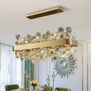 Ljojo Crystal Pendant Light Retro Style Stainless Steel Lamp Atmospheric Design