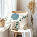 Light Blue Geometric Leaf Pattern Pillowcase for Bohemian Home Decor by Ljojo