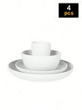 Ljojo 24-Piece Reusable Plastic Tableware Set for Family Picnics and School