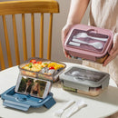 Ljojo Lunch Box Set: Leakproof, Microwave Safe, Divided, for Office Workers, Picnic, Camping