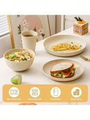 Ljojo 24-Piece Dinnerware Set, Reusable Cup, Plate and Bowl for Camping, Picnic - Beige