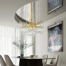 Ljojo Luxury Water Droplet Crystal Chandelier Light - Golden Hanging Branch Pendant Fixture