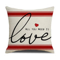 Ljojo Linen Cushion Cover 45x45 for Modern Living Room Decor & Sofa - Valentine's Day Theme