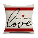 Ljojo Linen Cushion Cover 45x45 for Modern Living Room Decor & Sofa - Valentine's Day Theme
