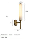 Alabaster Marble LED Wall Lights | Black Gold Copper Wall Lamp for Foyer TV Background