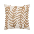 Ljojo Linen Embroidery Leaves Cushion Cover - Beige Green 45x45cm