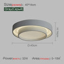 Ljojo LED Ceiling Light Modern Minimalist White Black Grey Indoor Lighting Fixture
