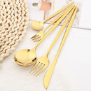 Ljojo 24pc Stainless Steel Cutlery Set - Knife Fork Spoon Teaspoon Mirror Flatware