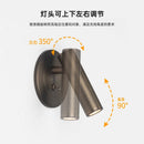 Ljojo 3W Warm White LED Sconce Lights - Switched Wall Decoration for Bed Headboard