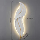Ljojo LED Wall Sconce Modern Resin TV Background Light for Home Bedroom - White Feather