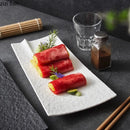 Ljojo Matte Ceramic Sushi Plate Long Strip Fish Dish Molecular Cuisine Tableware
