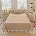Ljojo Modal Lace Bed Cover with Star Embroidery, Summer Quilted Sheet
