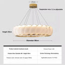 French Cream Style Feather Pendant Light | Designer Circular Shell Glass Dining Room Decor | Ljojo