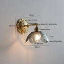 Ljojo LED Wall Sconce Switch Light Walnut Ash Wood Copper Arm Lampara Pared
