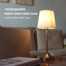LED Gold Table Lamp Modern Night Light Fabric Shade Bedroom Bedside Lighting Ljojo