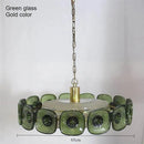 French Vintage Glass Chandelier Minimalist Dining Room Pendant Light by Ljojo