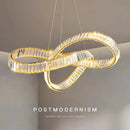 Modern Gold Crystal Ring LED Chandelier by Ljojo - Luxury Lighting for Living Room Dining Bedroom