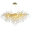 Ljojo Luxury Crystal Chandelier with Golden Base & Water Drop Decorations