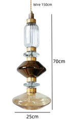 Ballet Pendant Lamp Clear Amber Glass Danish Design Restaurant Bedroom Hanging Light by Ljojo