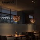Ljojo Modern Wooden Petals Chandelier Light for Stylish Japanese Restaurant Decor