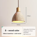 Ljojo Retro Nordic Yellow Travertine Pendant Lamp for Bedroom Bar Dining Room