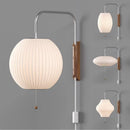 Japanese Style Imitation Silk Swing Arm Wall Lamp for Bedroom Study by Ljojo